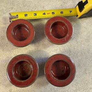 Set of Four Red Ceramic Bowls